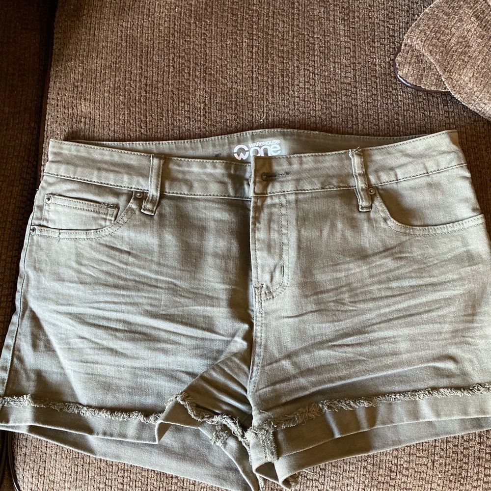 Khaki coloured shorts